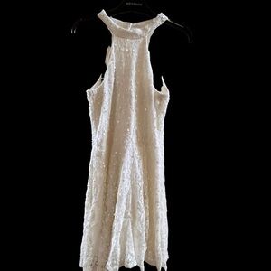 🏷️ Un deux trois sequin embellished white  dress women/juniors 5P/6